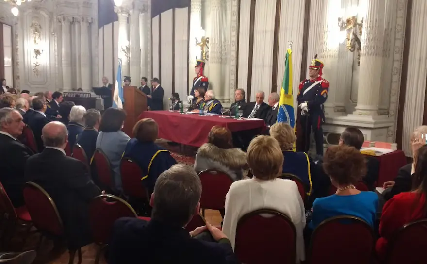 Autoridades de la Academia con el Académico Presidente Brasileño de la Academia Brasileña de Ceremonial y protocolo